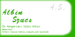 albin szucs business card